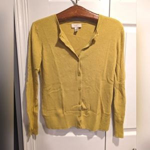 LOFT Mustard Yellow Cardigan Size S